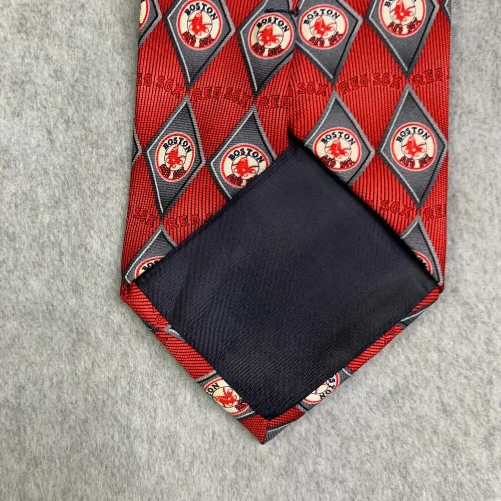 Boston Red Sox Silk Tie Logo All Over Print Logo MLB Baseball Mens